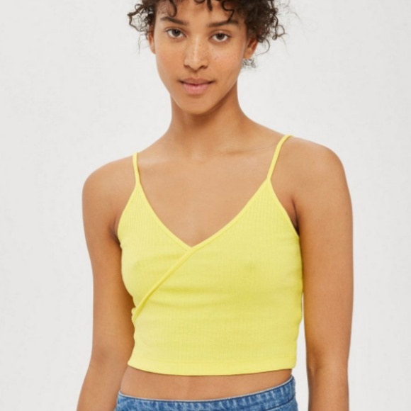 topshop yellow crop top